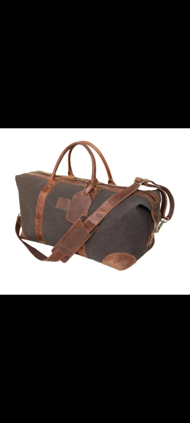 Canvas and Leather Travel Duffel Bag Set - photo 2