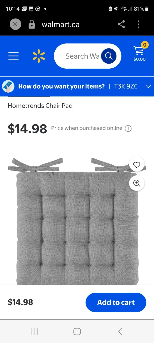 Hometrends Grey Chair Pad