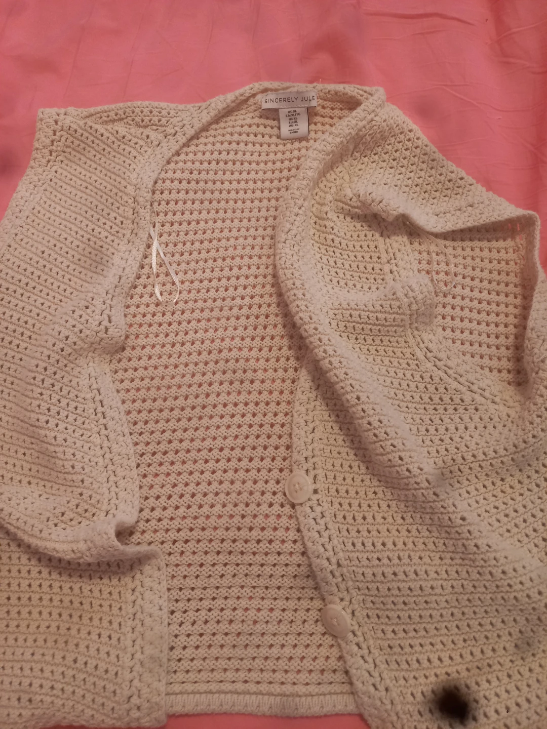 Sincerely Jules Crochet Cardigan - Cream XL