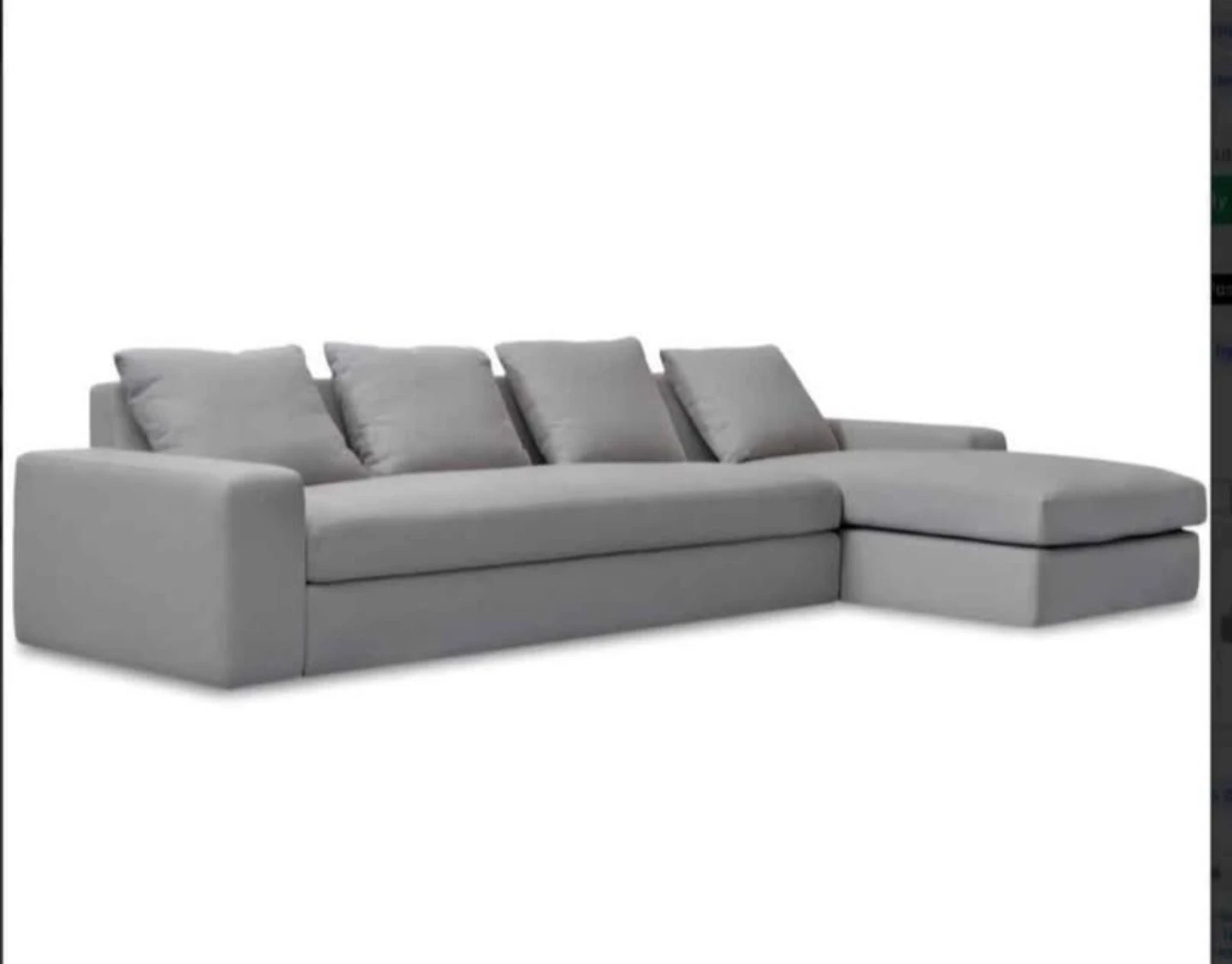 Large Grey Sectional Sofa - photo 2