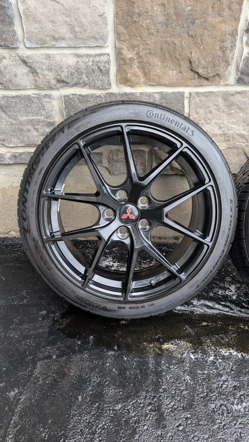 Set of 4 Black Alloy Wheels with Continental Tires - photo 5