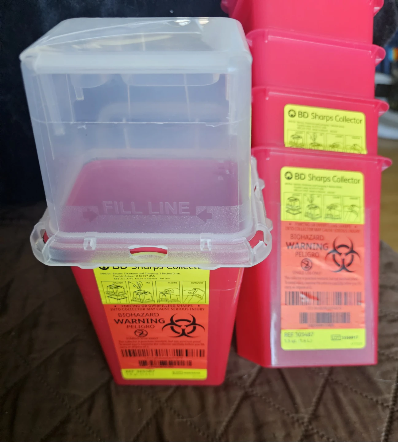 BD Sharps Collector Biohazard Container 1.5 qt.