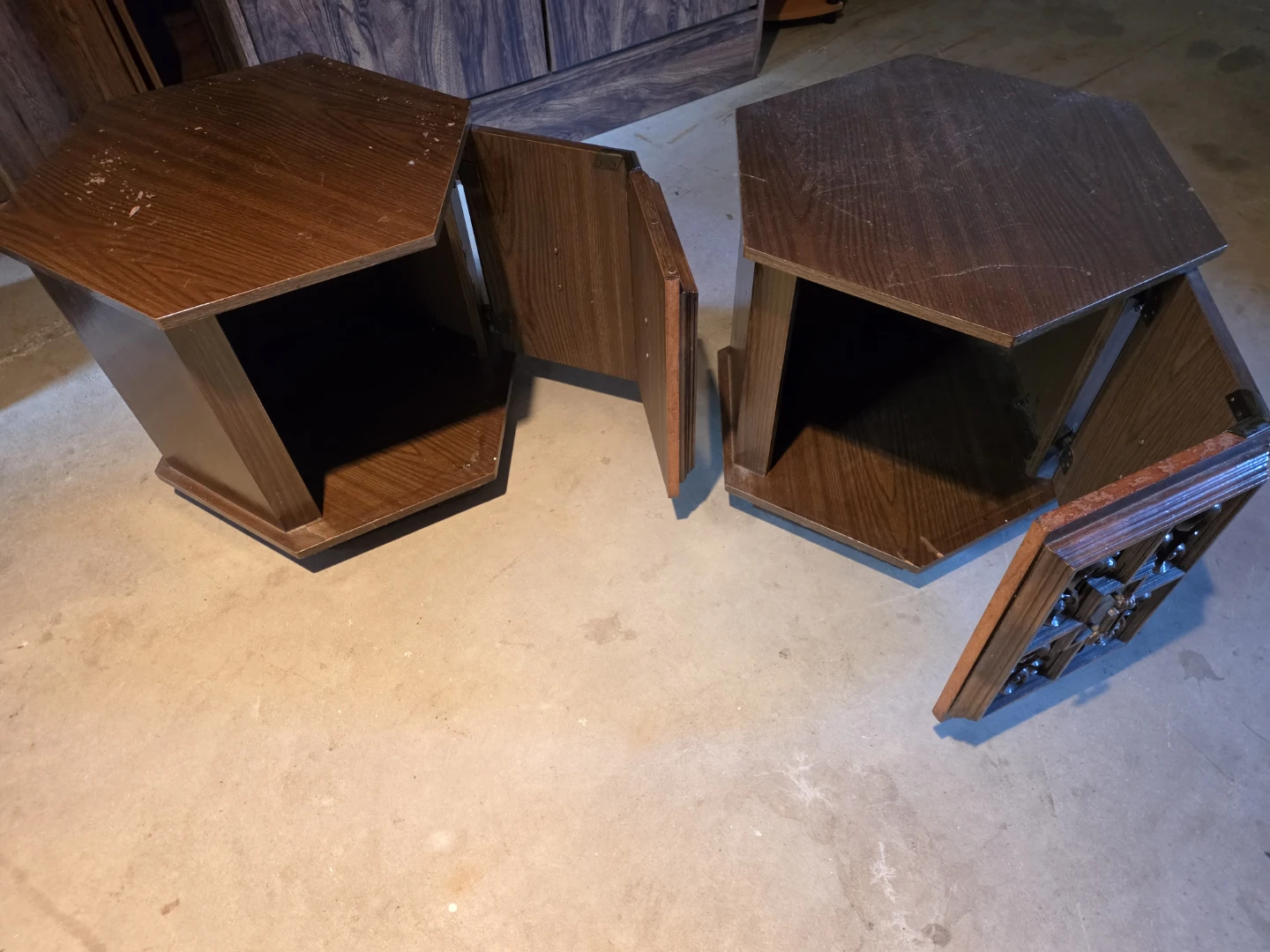Vintage furniture set: tall hutch and two side tables - photo 5