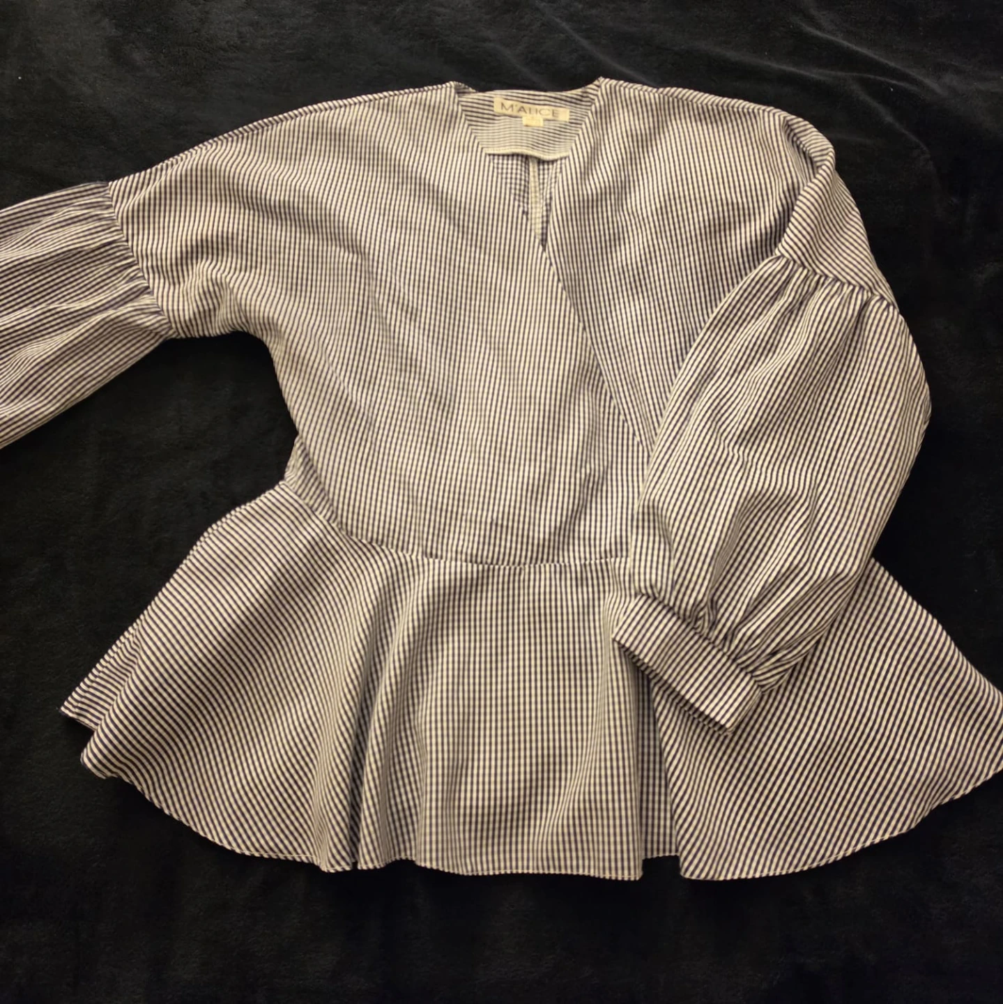 M'Alice striped peplum blouse