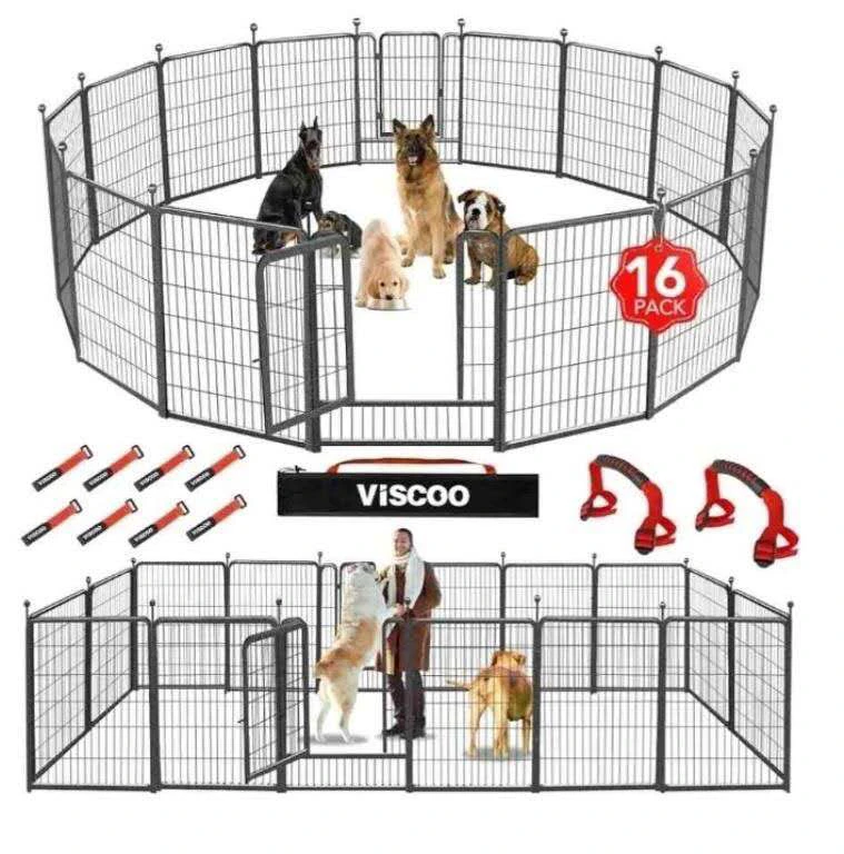 New, Viscoo 16-Panel Metal Dog Playpen 40-Inch