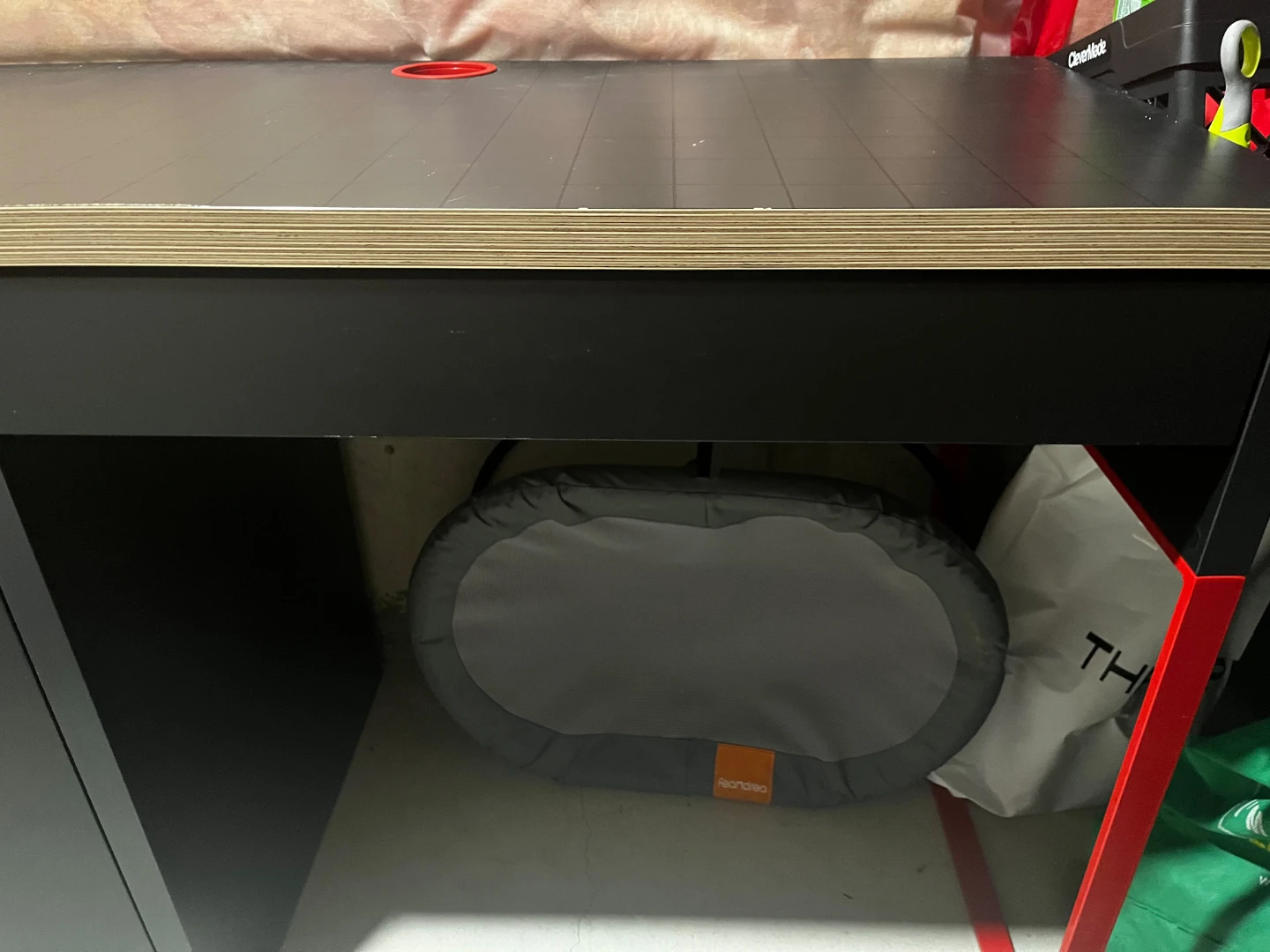 IKEA Black and Red Desk with Storage - photo 2