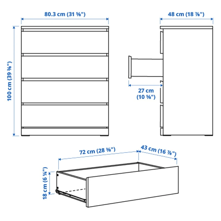 IKEA Malm 4-Drawer Dresser - photo 3