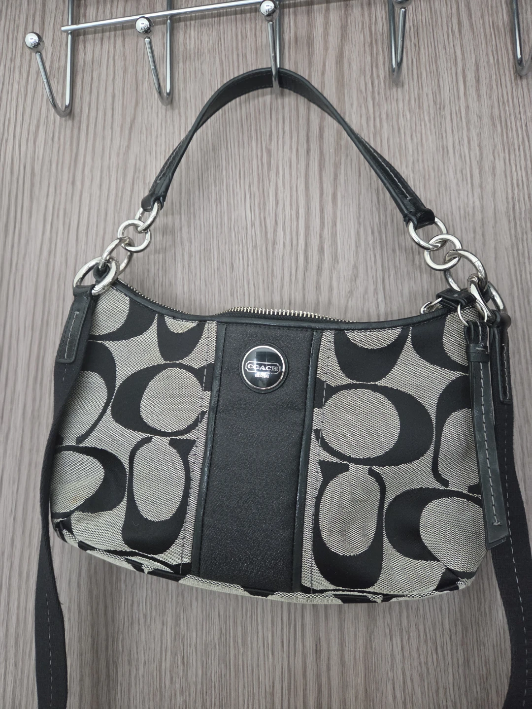 Coach Black and Grey Handbag