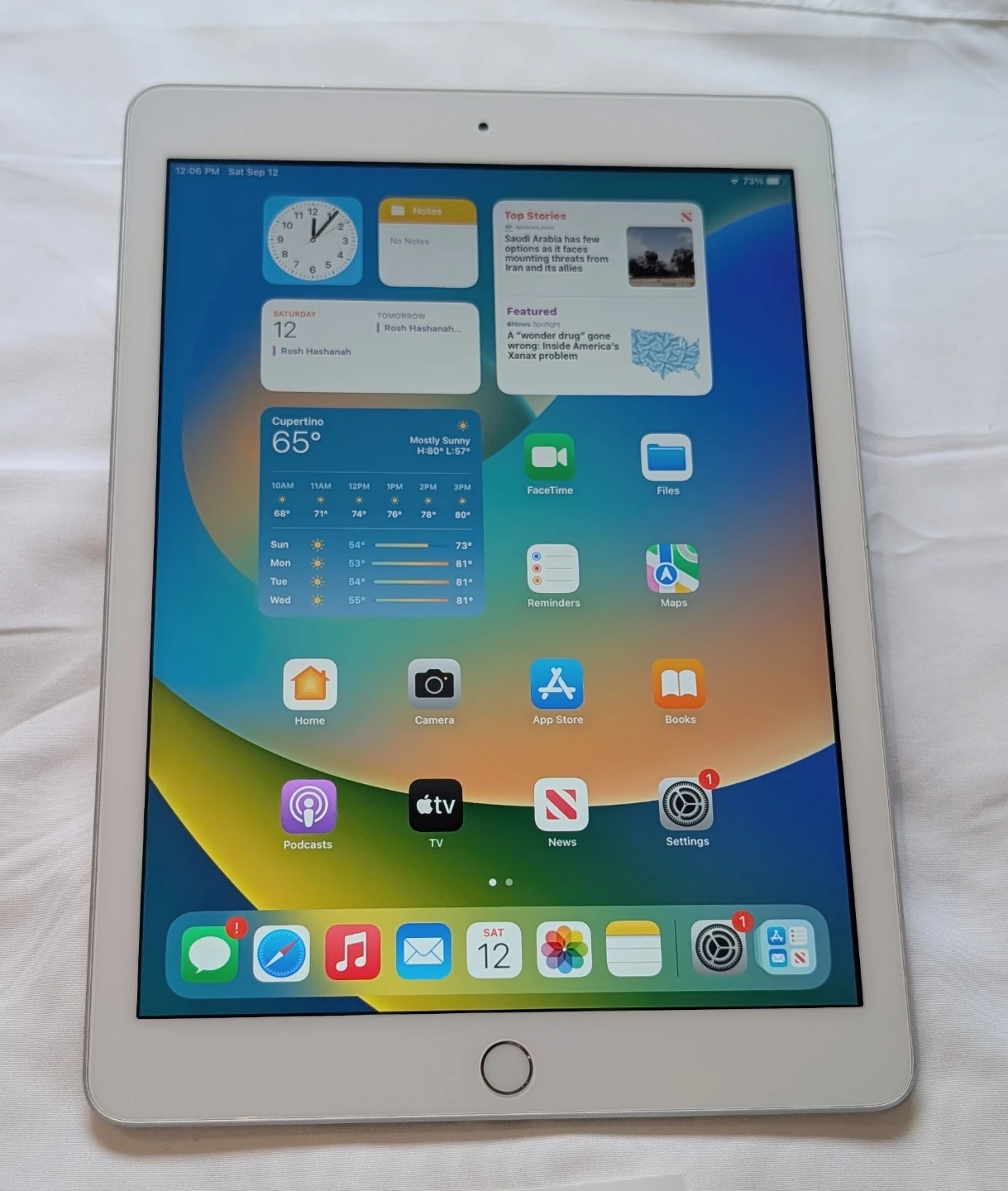 VERY NICE SILVER APPLE iPad 5 32GB WIFI $85