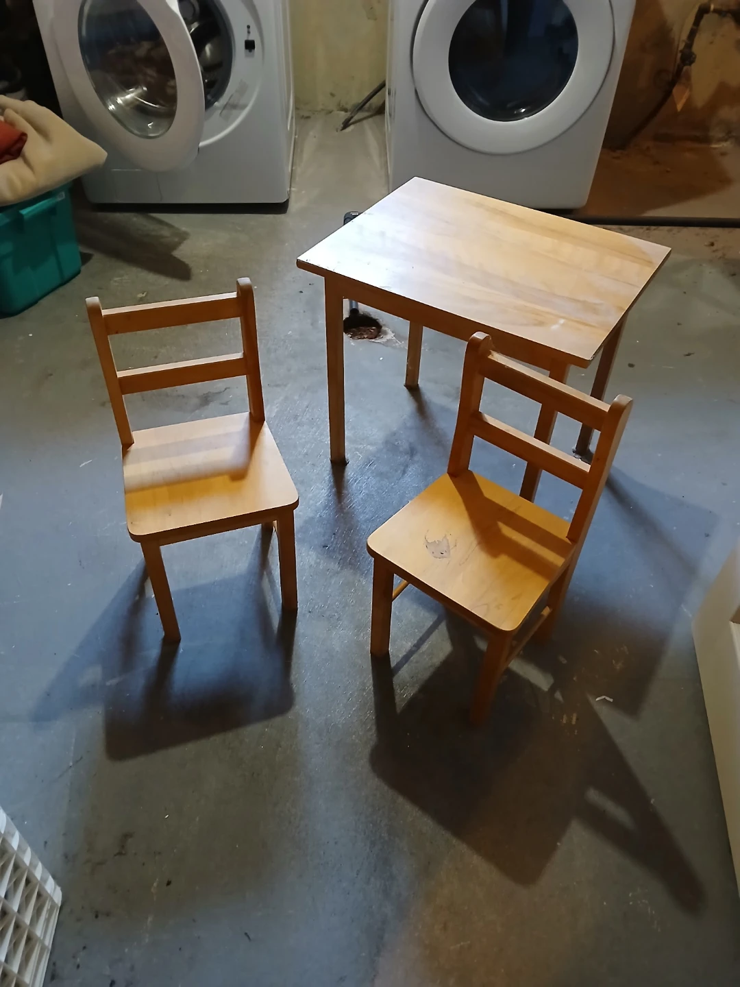 Children's Wooden Table and Two Chairs Set - photo 2