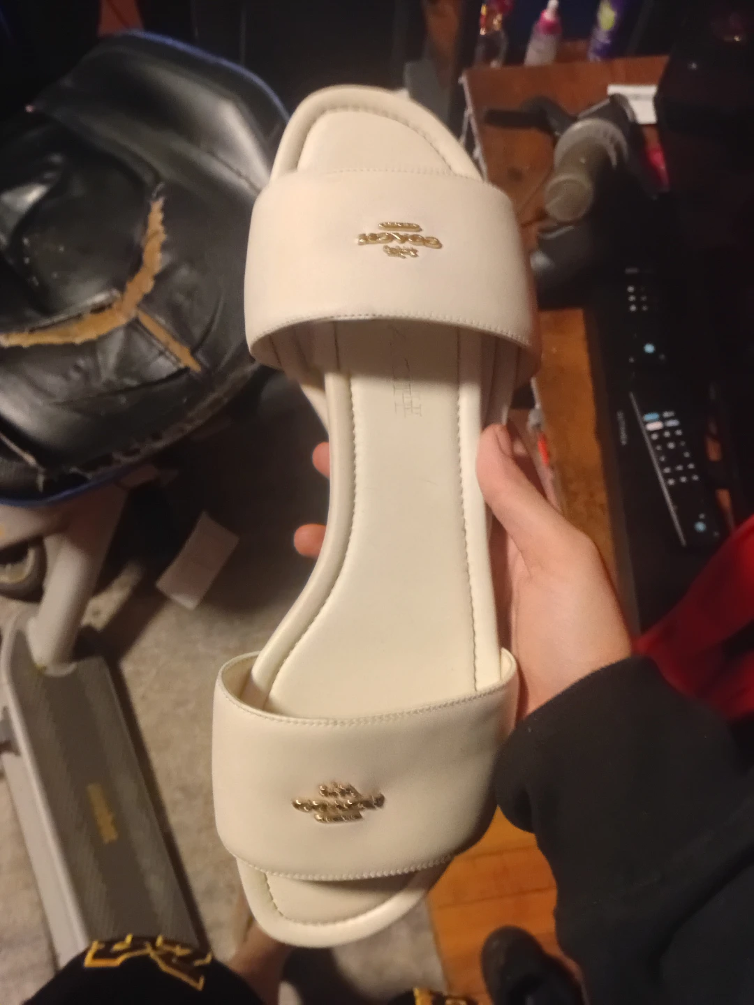 Coach White Slide Sandals