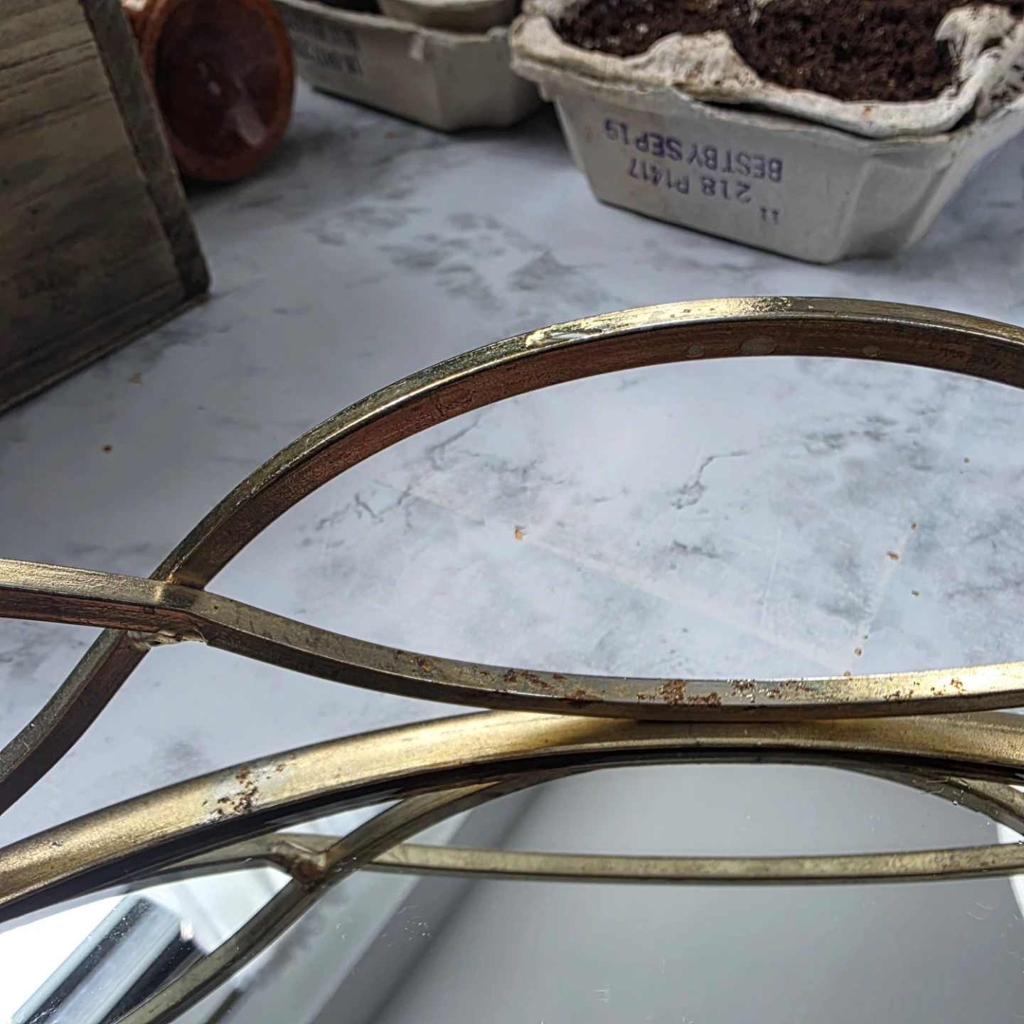 Gold Metal Decorative Mirror Tray - photo 3