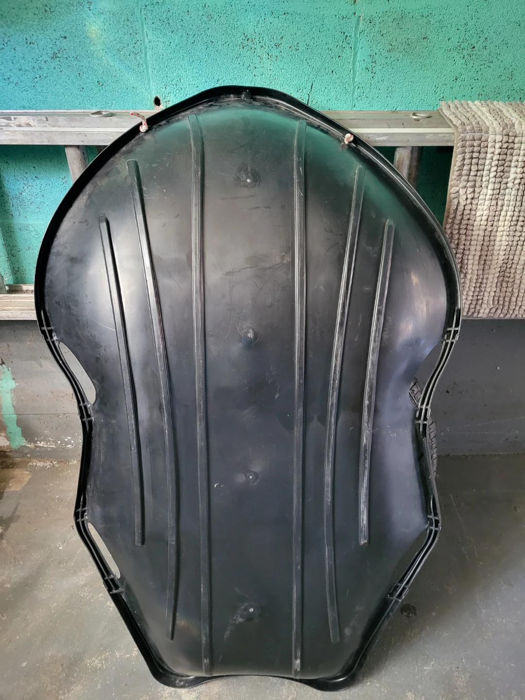 Plastic Snow Sled Black and Red