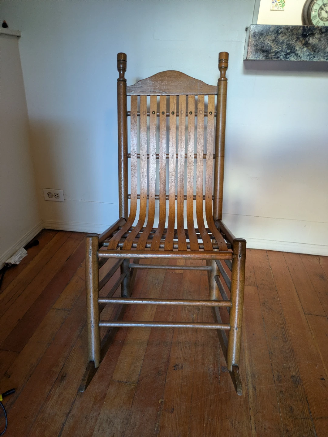 Vintage Wooden Slat Rocking Chair