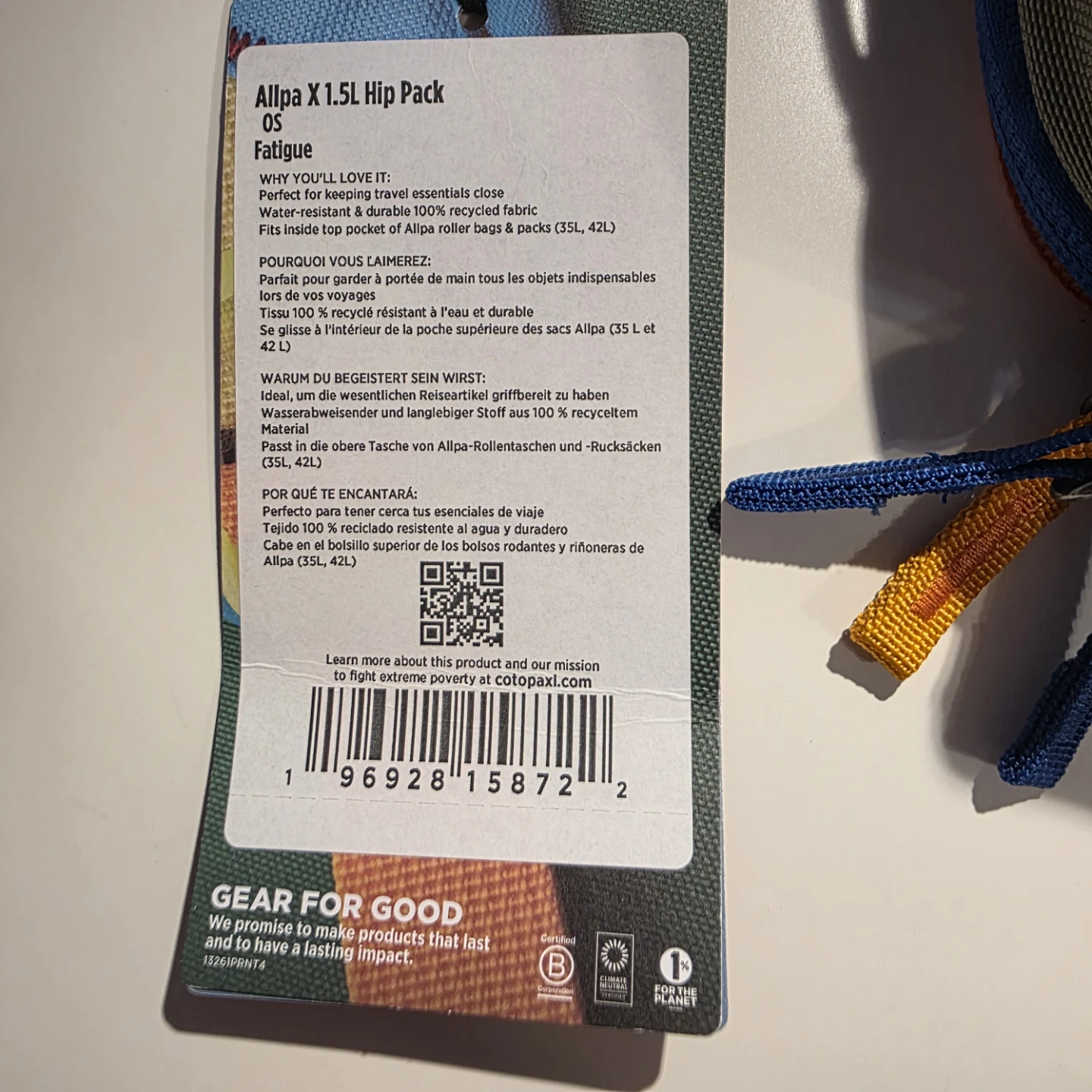 Cotopaxi Allpa X 1.5L Hip Pack - Fatigue colour - photo 3