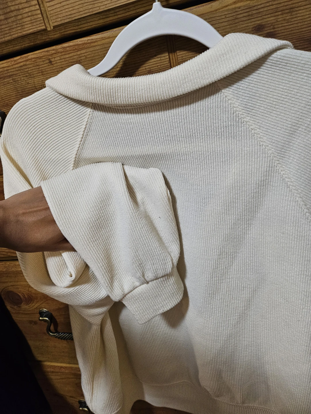 Cream Collared Pullover Sweater Small - photo 4