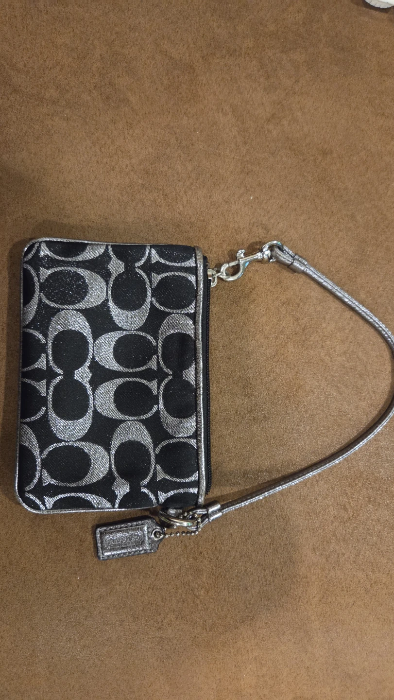 Coach Poppy Wristlet Black and Silver - photo 2
