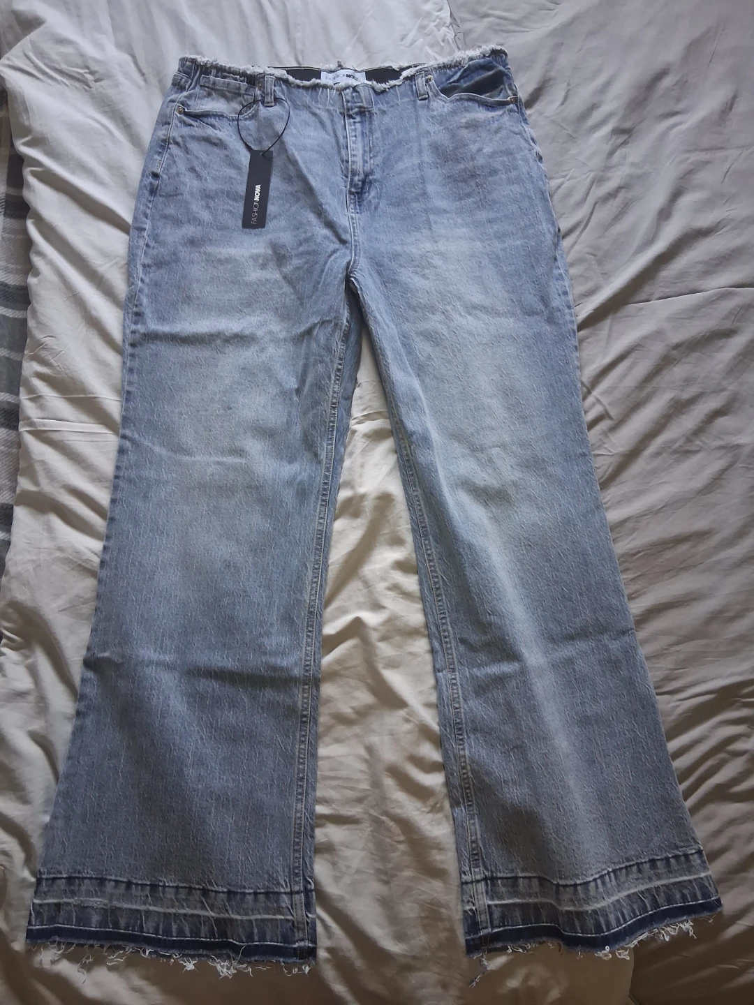 Fashion Nova Wide Leg Jeans Light Wash - photo 5
