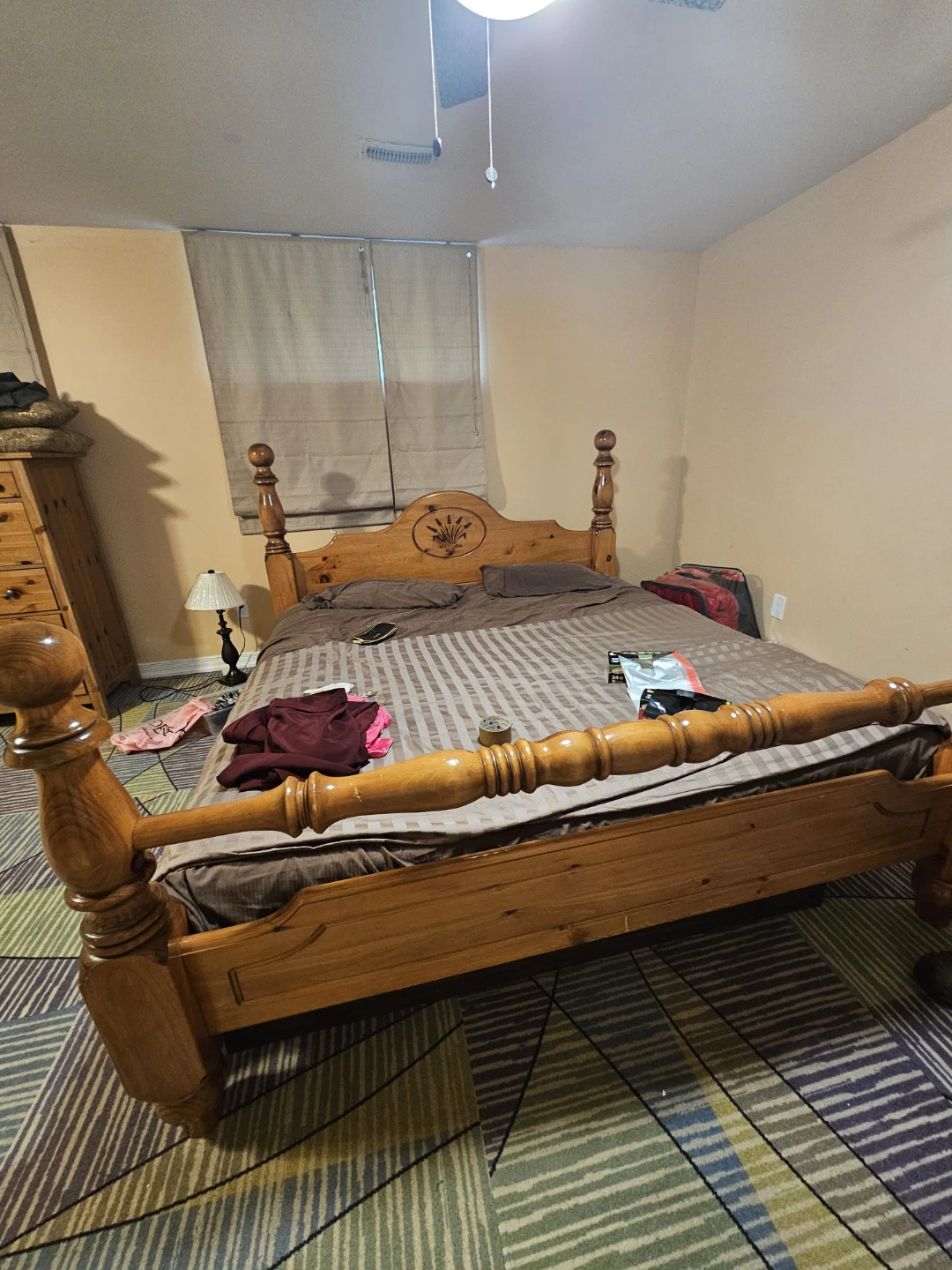 Solid Wood Bed Frame and Matching Chest of Drawers - photo 2
