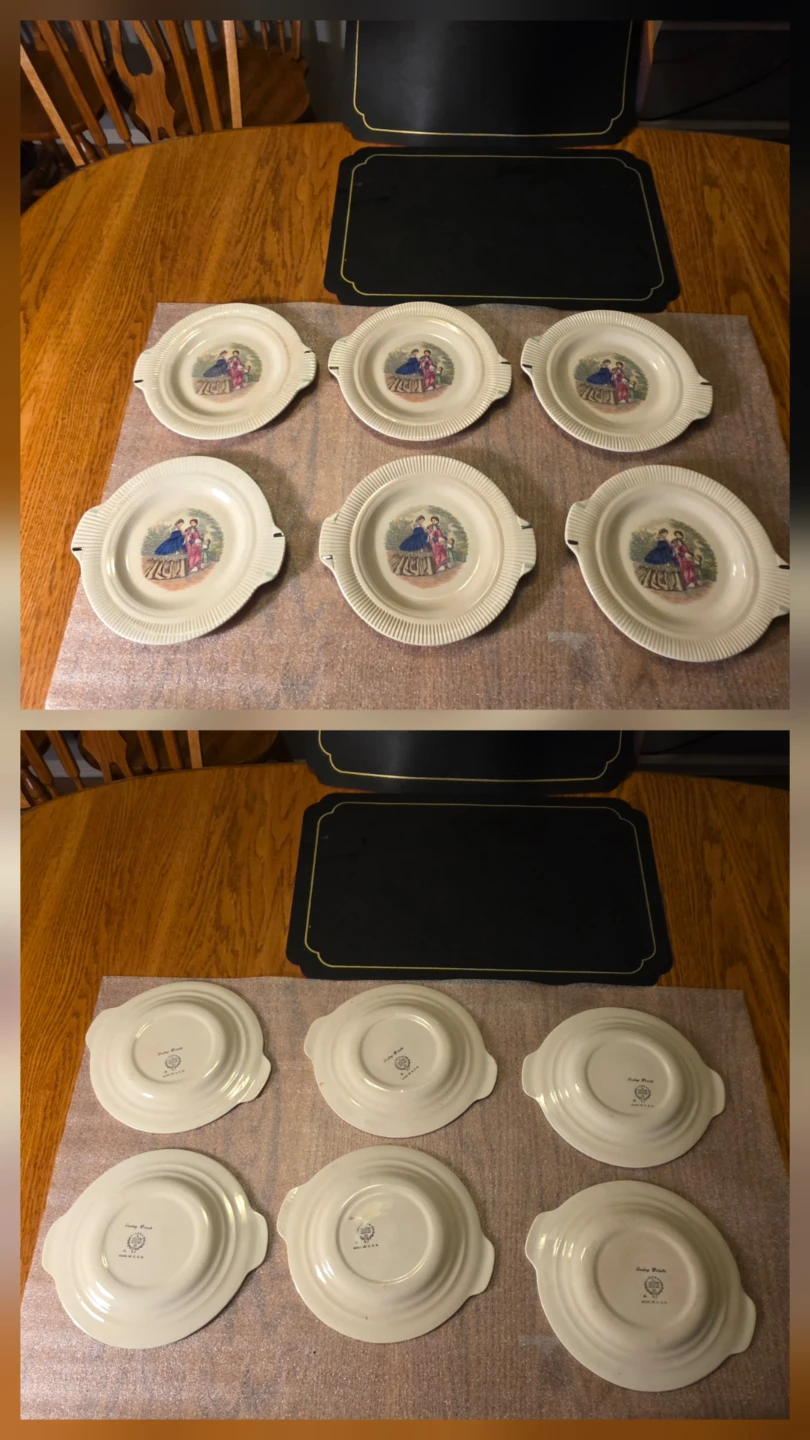 Vintage Salem China Godey Prints Victory Plates - Set of 6 - photo 2