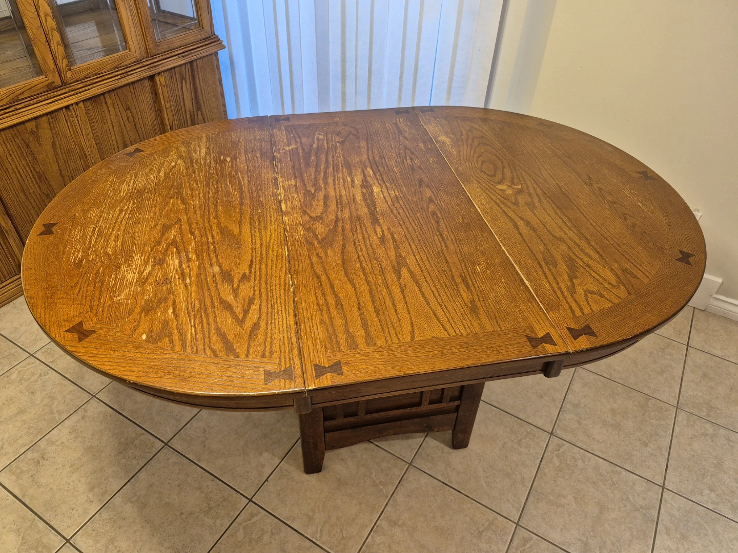 Oak Extendable Round Dining Table - photo 2