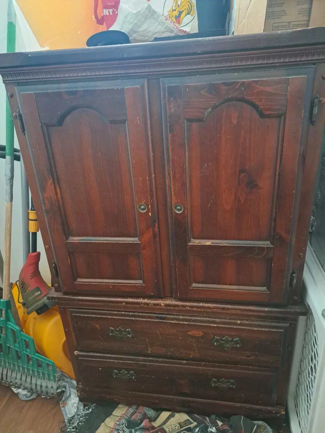 Vintage Wooden Cabinet with Drawers - photo 3