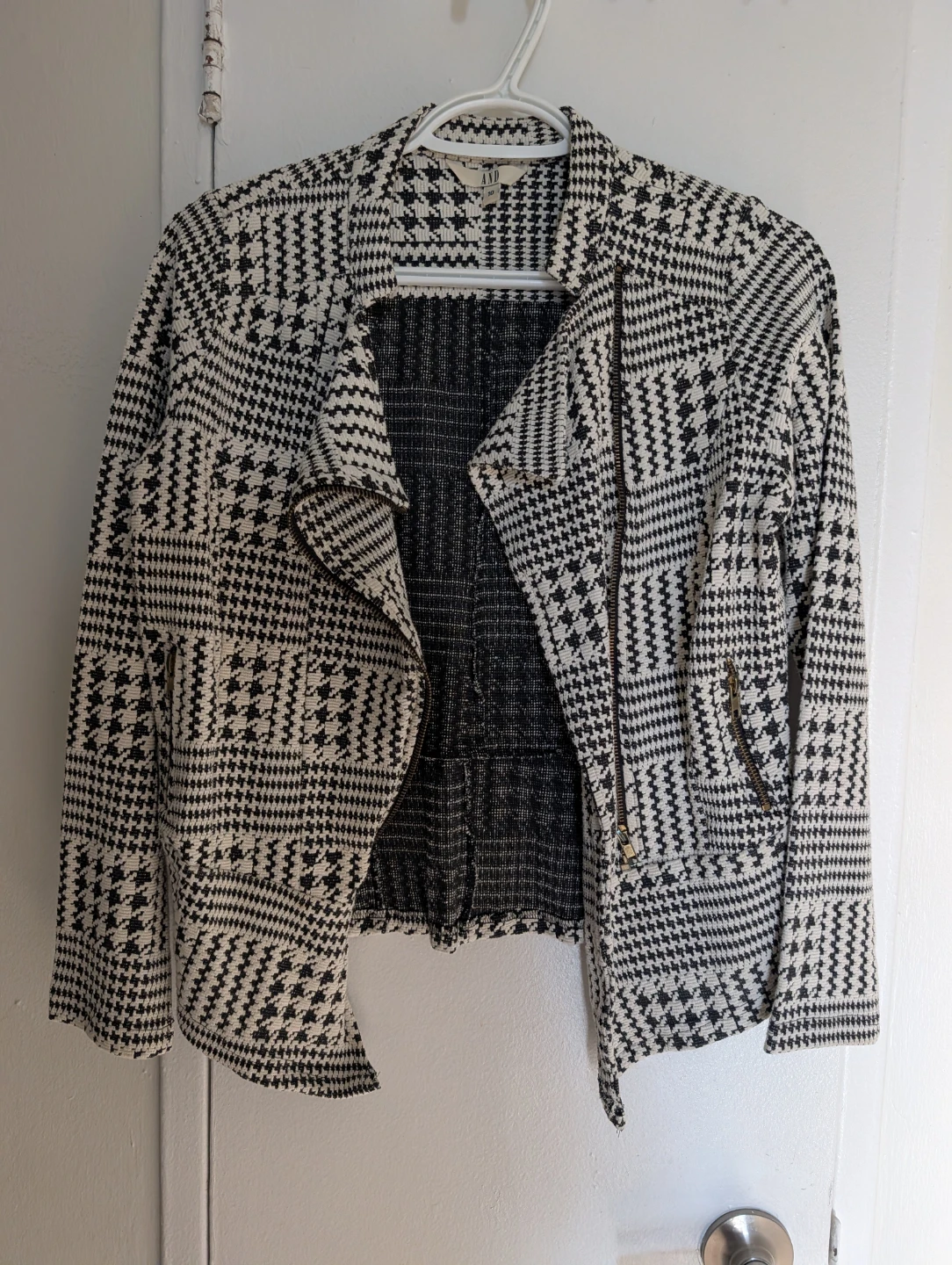 Size 10 AND Houndstooth Moto Jacket - photo 2