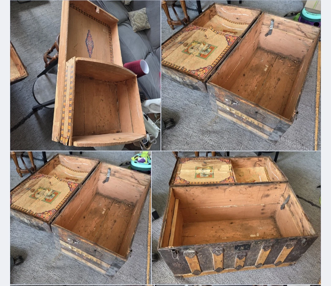 Vintage Dome Top Storage Trunk - photo 3
