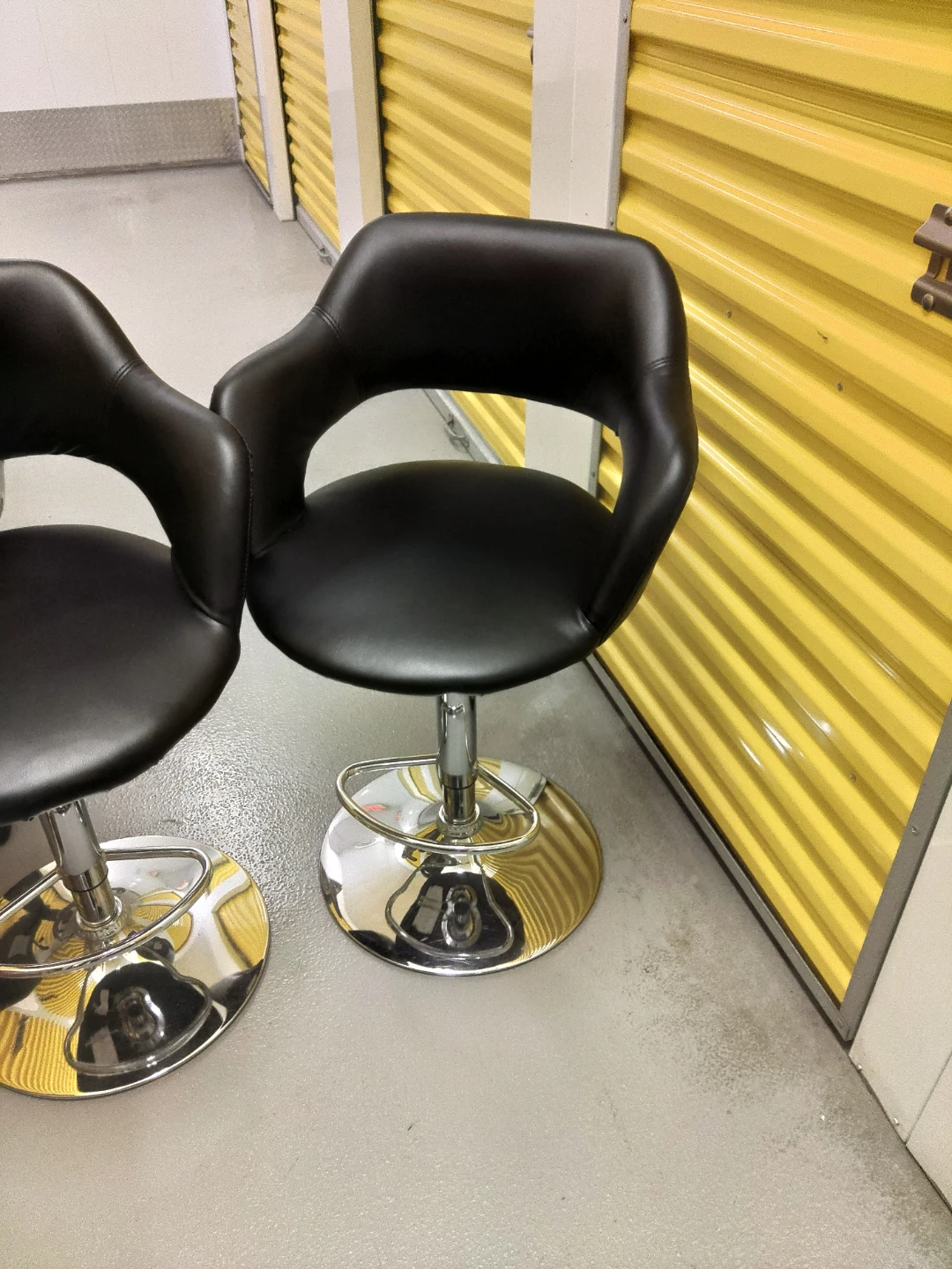 Black Bar Stool with Chrome Base