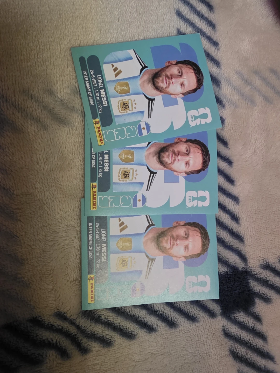 3 Lionel Messi Panini FIFA 2023 Trading Cards