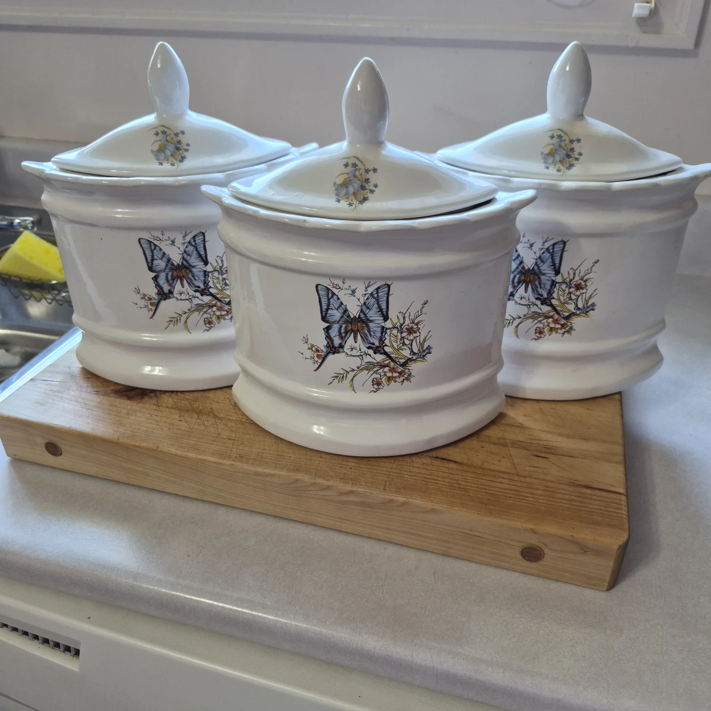 Ceramic Butterfly Canister Set - photo 2