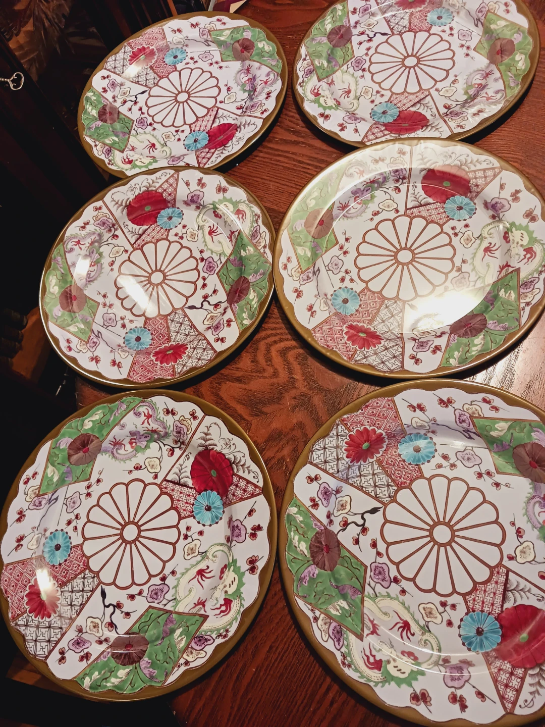 2007. Set of 6 MMA English Imari Tin Plates
