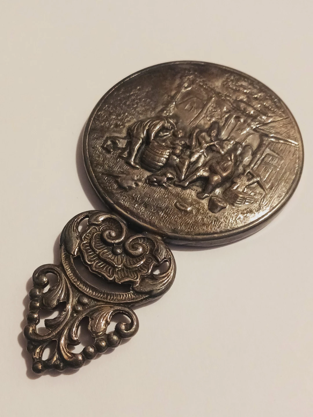 Gorgeous Vintage Ornate Danish Hand-held Mirror - photo 2