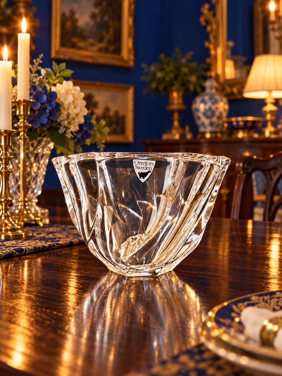 Orefors Lead Crystal Candy Bowl