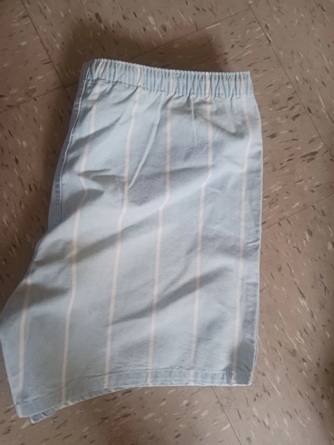 🏈 Light Blue Striped Casual Shorts