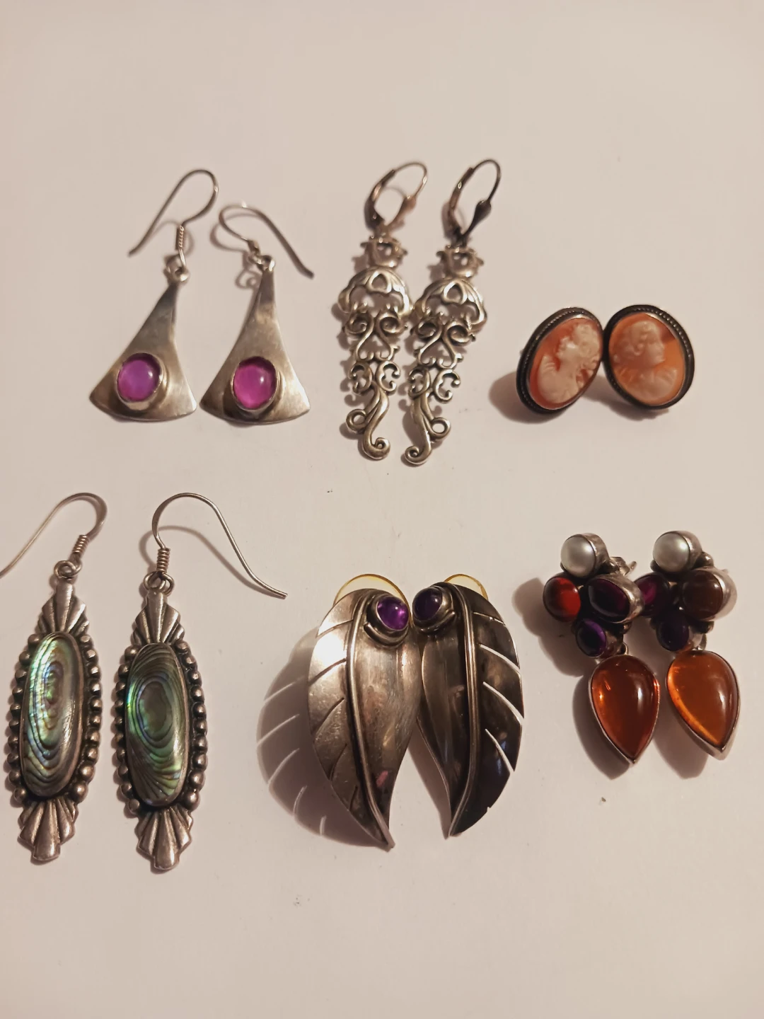 Lot of 6 × Pairs of Sterling Silver 925 Earrings - photo 4