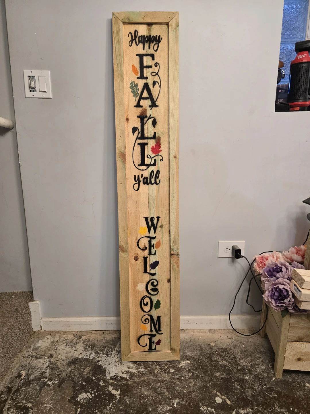 Wooden Fall Welcome Porch Sign