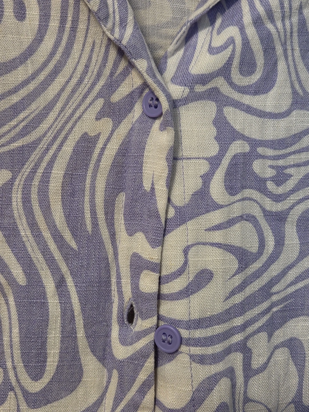 Purple Floral Swirl Button-Up Shirt - photo 3