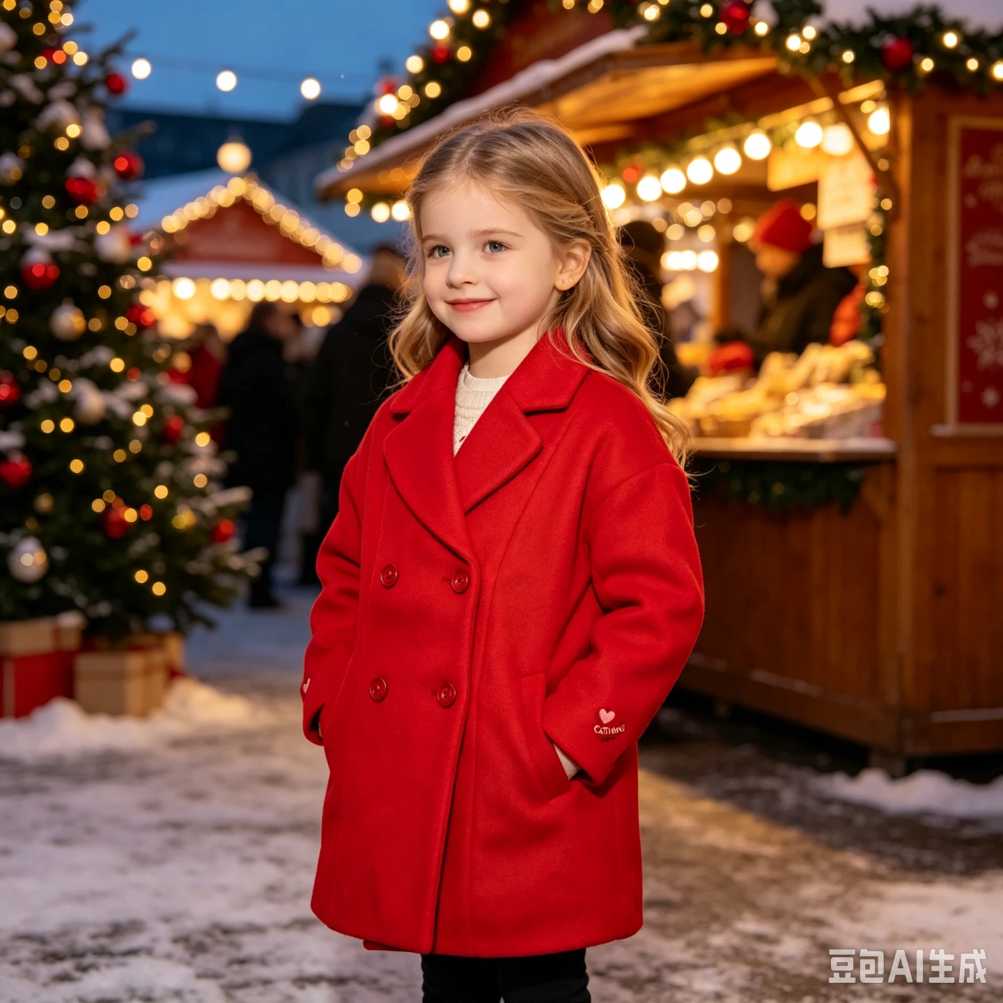 Catimini Red Double-Breasted Wool Coat - photo 2