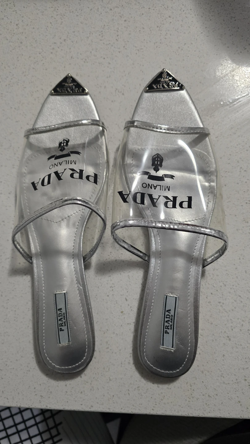 Prada Silver Clear Mules Size 40 - photo 2