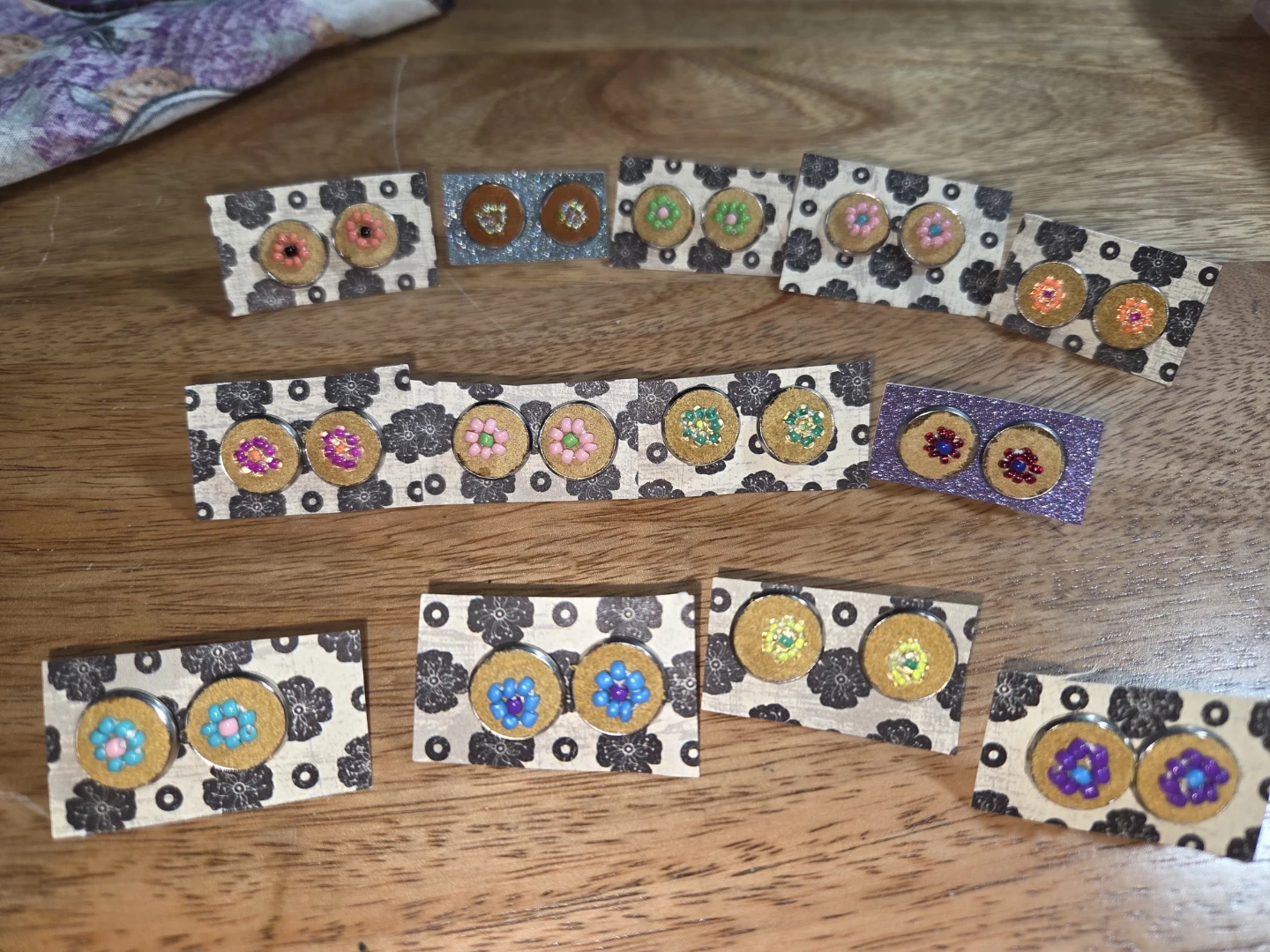 Handcrafted Indigenous-Style Beaded Stud Earrings - photo 2