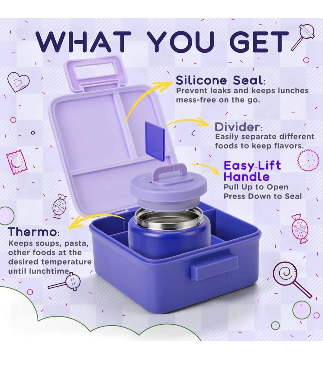 Insulated Bento Lunch Box with 8oz Thermo Container - photo 5