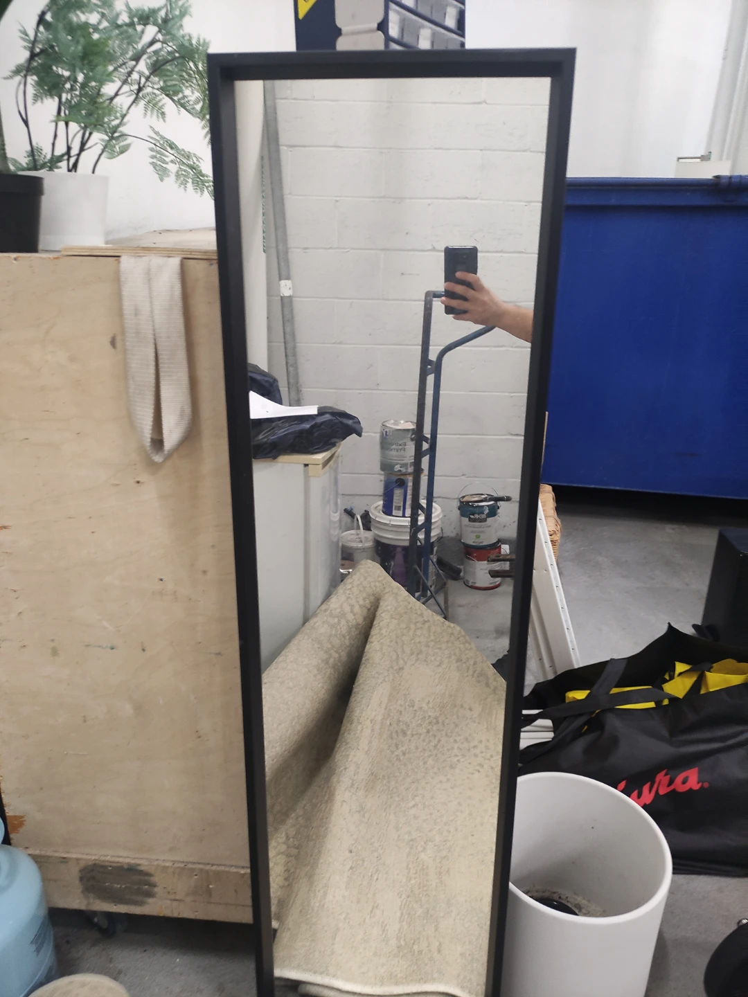 Black Framed Full-Length Wall Mirror