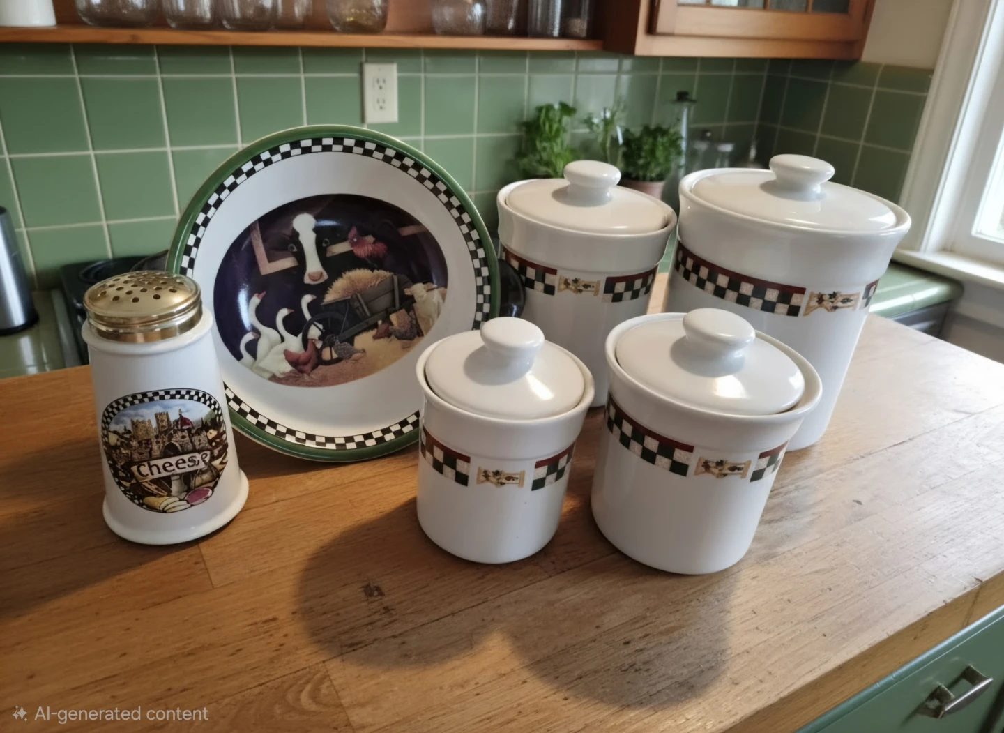 Farmhouse Kitchen Canister Set with Cheese Shaker