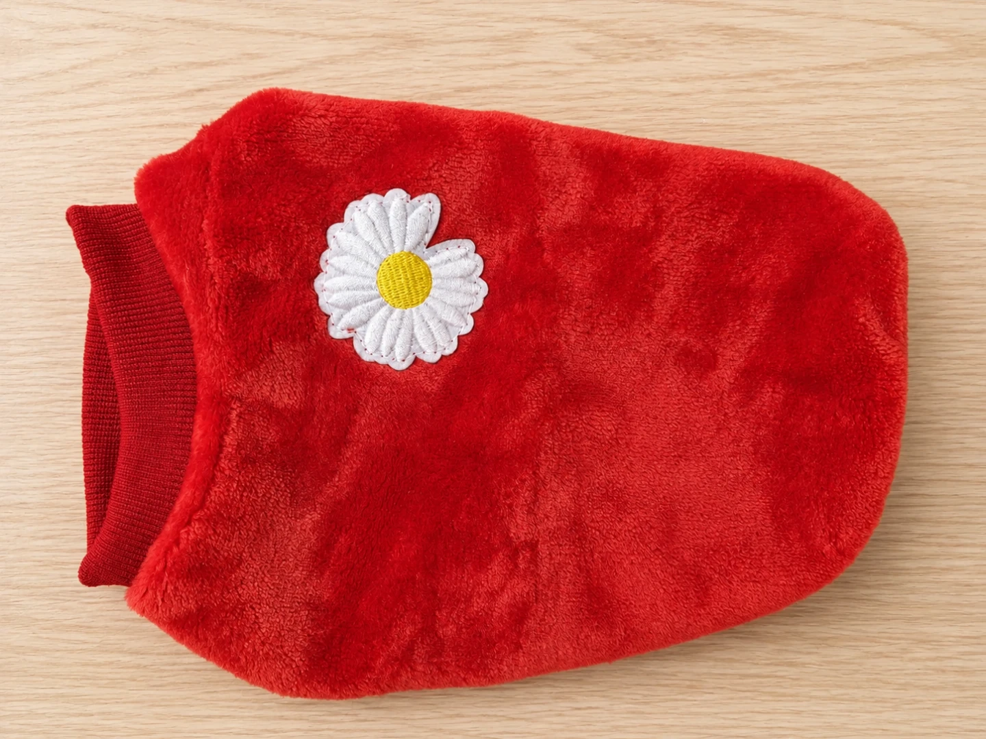 Dog Sweater Clothes Fleece Woolen Winter Warm Sweat Shirt Flower