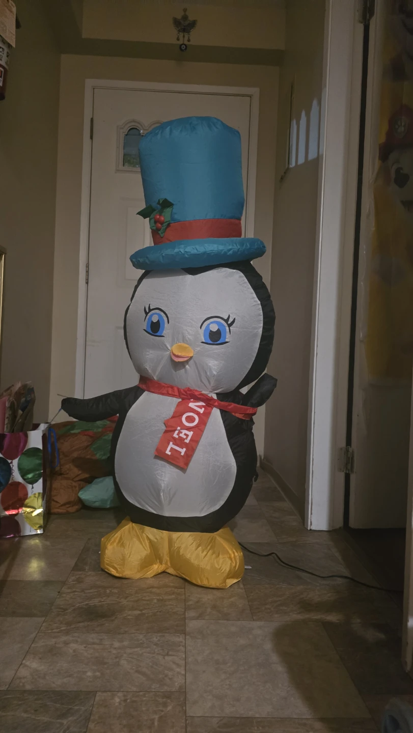 Inflatable Penguin Decoration with "NOEL" Scarf