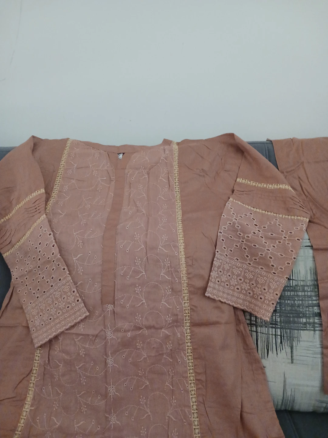 Embroidered Brown 2piece suit