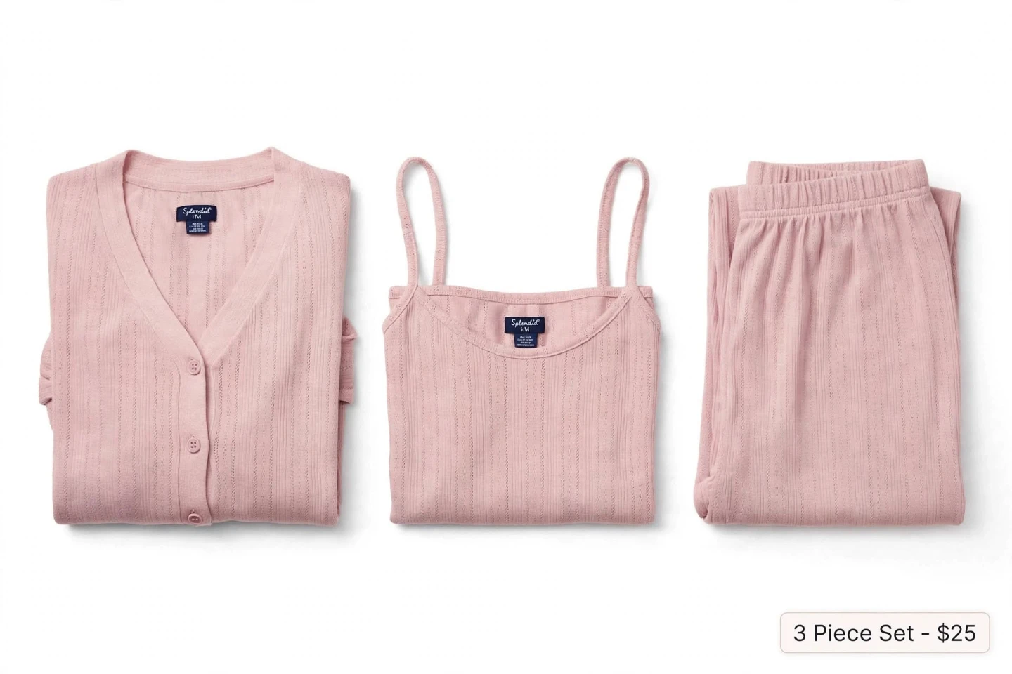 Splendid 3-Piece Pajama Set - Pink
