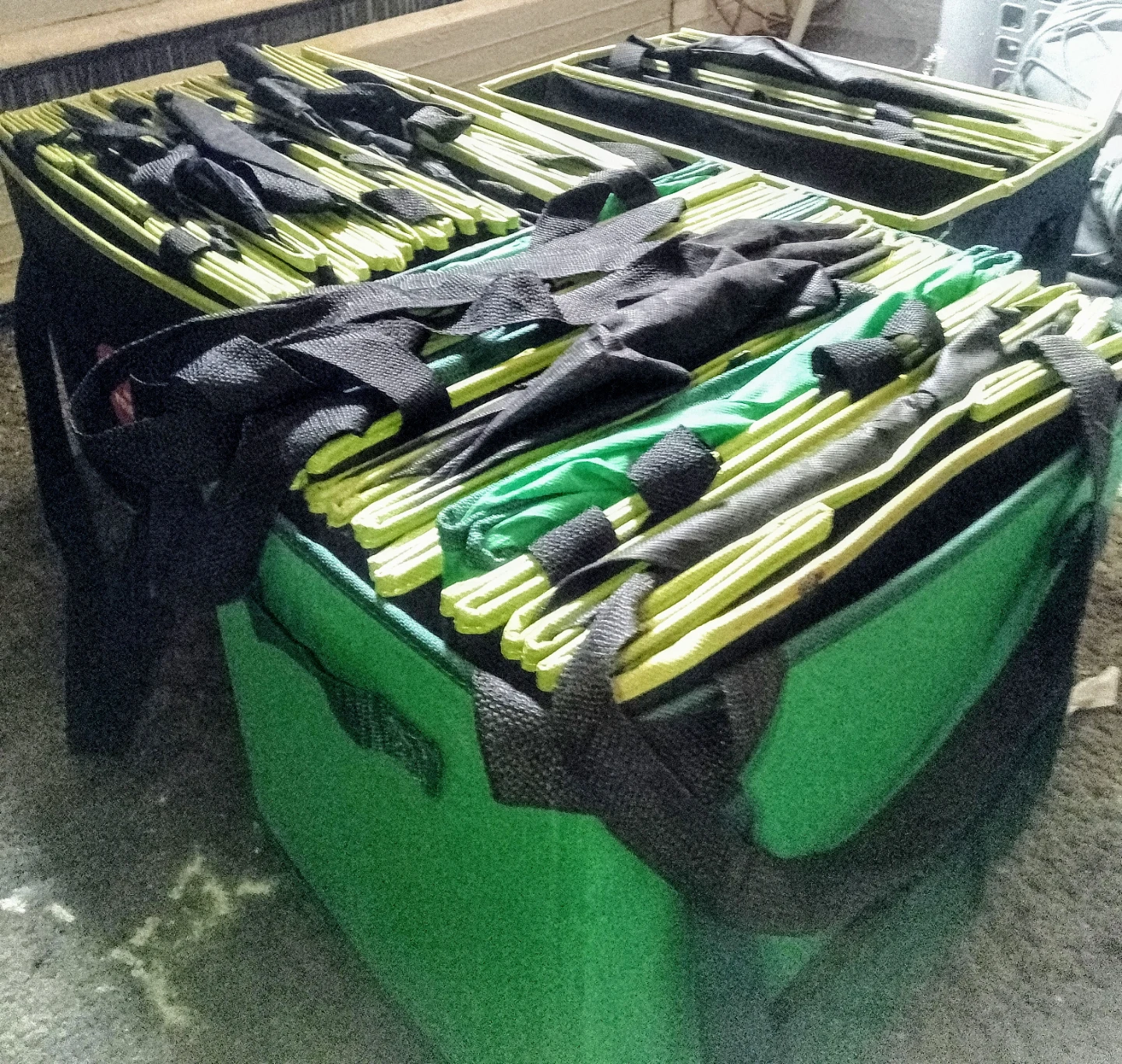 35 Collapsible Green/Black Storage Bins