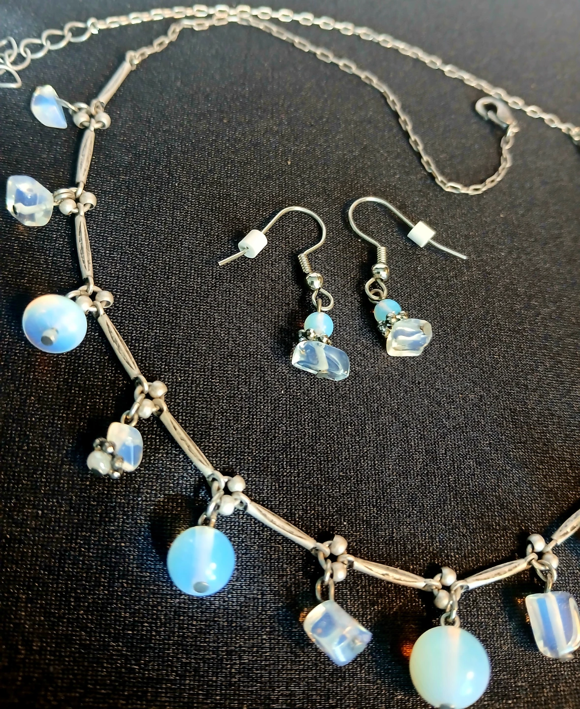 Moon stone necklace and earring set - photo 2